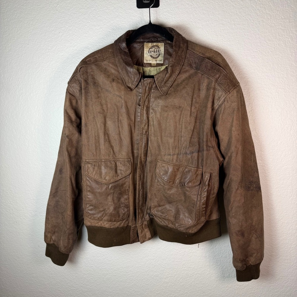 Vintage Global Identity GlII Jacket M Leather Quite Luxury Aviator Flight Bomber